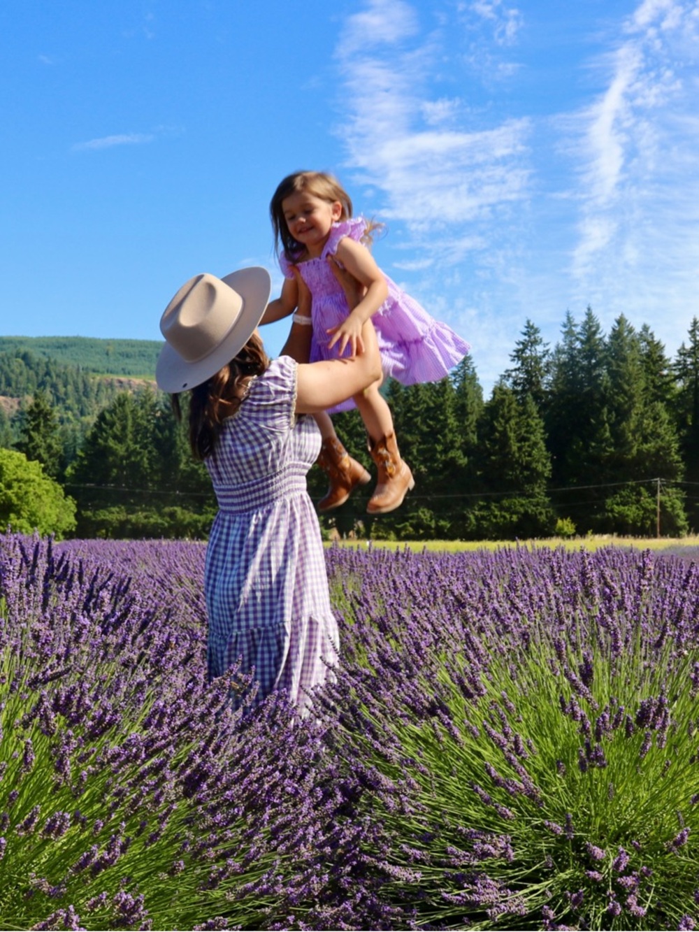 Lavender Gingham Maxi Dress medium